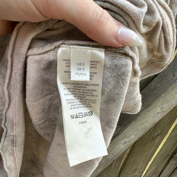 Free People We The Free Riptide Tie Dye Neutral Brown Exposed Seam Tee - Picture 7 of 9